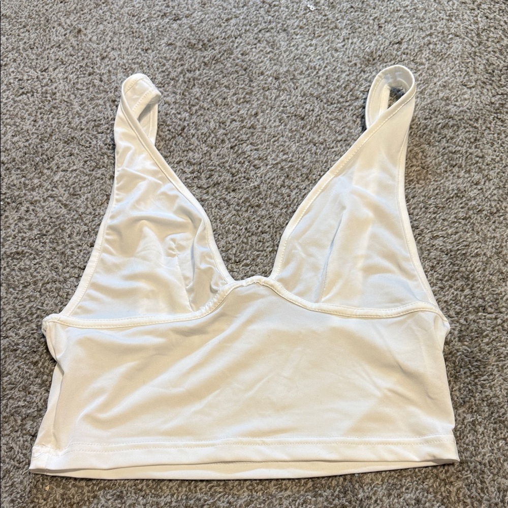 White V-Neck going out top